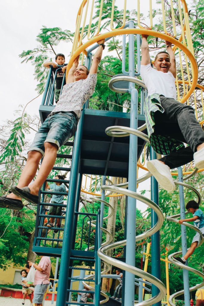 kids playing at the playground, mean mom