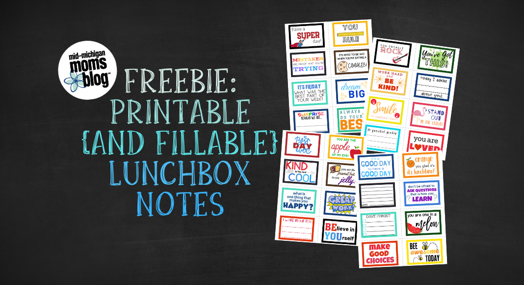 Printable {and Fillable} Lunch Box Notes FREEBIE