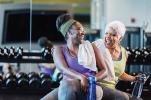 African-American women at the gym