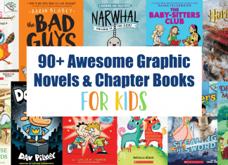 90+ Awesome Graphic Novels + Chapter Books For Kids books for kids