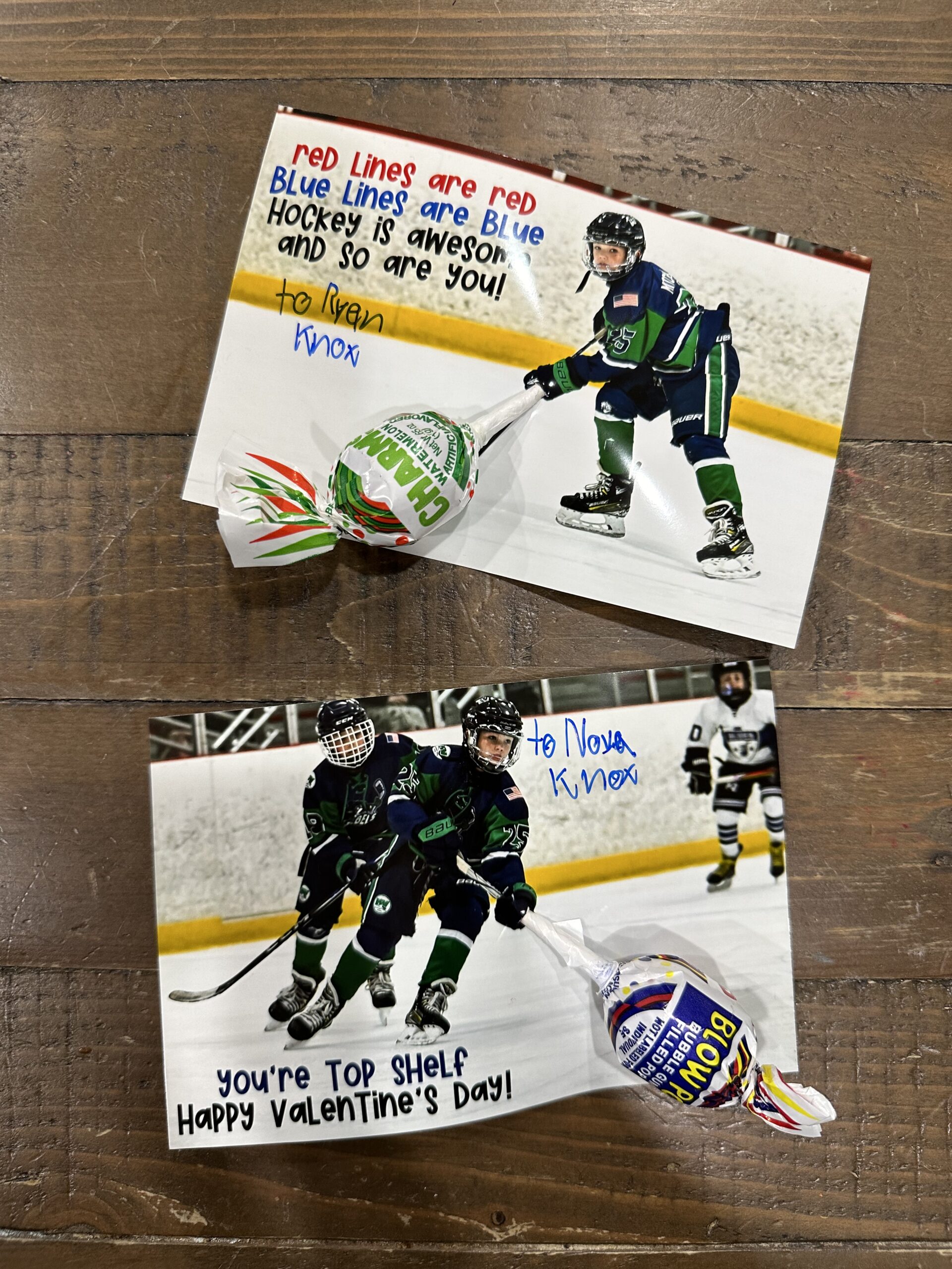 DIY sports hockey valentine card